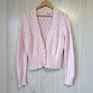 Phosphorus Pink Rabbit Hair Cardigan Size XL EUC